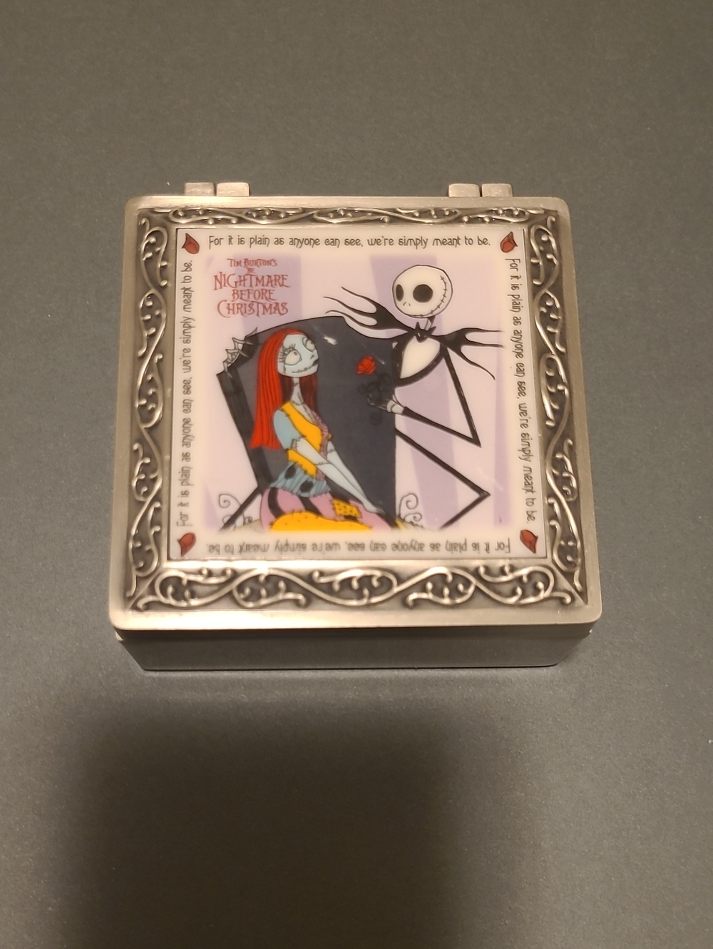 The Nightmare Before Christmas Trinket Box with Jack & Sally Art